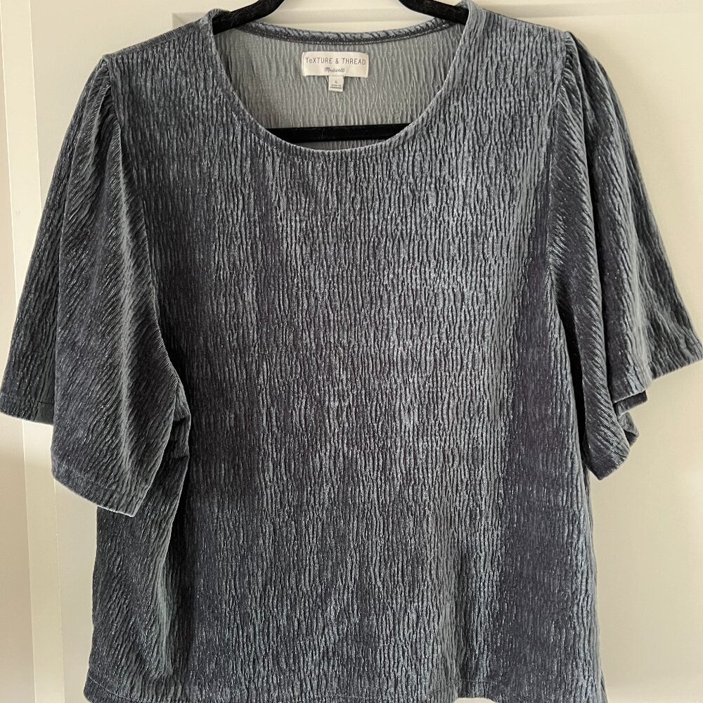 Madewell Texture & Thread Velvet Top Size L